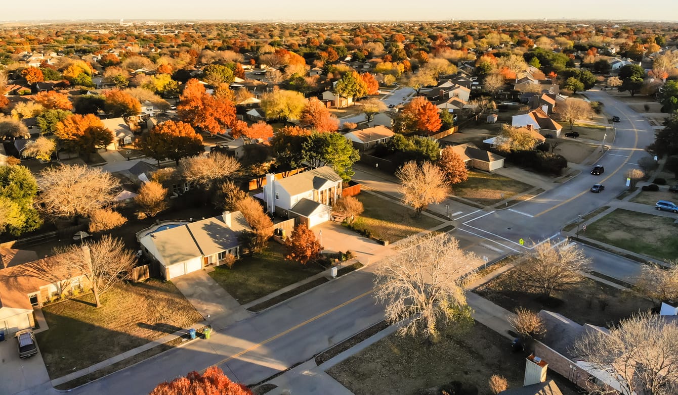 Aerial view of a residential neighborhood of the kind managed across Buffalo and Western New York